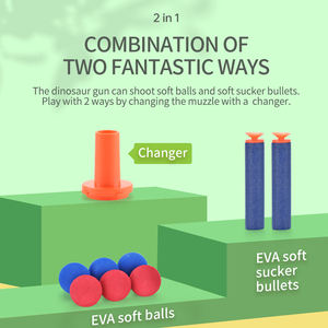Pistolet à dinosaures à éjection, jouet de tir à dinosaures lumineux avec 10 balles et son rugissant, dinosaure tirant T-Rex pour garçons et filles - Product Image 3