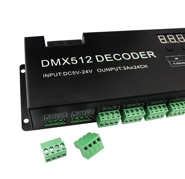 Professional Stage Lighting 24-Channel DMX512 Controller DC12V Support RGB/RGBW Led Console System DMX512 Convert PWM Decoder
