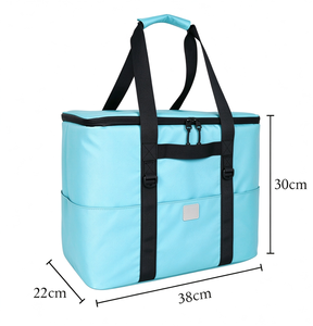 Big Capacity Durable Insulated Thermal Waterproof Polyester Diamond Lattice Double-Deck Portable Travel Picnic Cooler <b>Bag</b> - Product Image 3