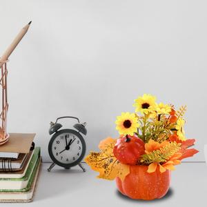 Grande Bouquet di fiori di zucca artificiale autunno composizione floreale centrotavola di zucca per san valentino - Product Image 2