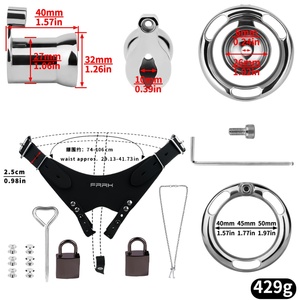 FRRK Jaula de Castidad Invertida de Acero, Cinturón de Castidad, Arnés de Sujeción Corporal Completa, Correa para Sissies, BDSM, Bondage, Productos Sexuales para Adultos al por Mayor - Product Image 2