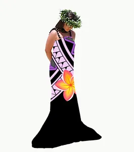 การพิมพ์ระเหิดคุณภาพสูงที่กำหนดเองผ้าโพลีเอสเตอร์100% ราคาขายส่ง Polynesian Samoan การออกแบบเผ่า