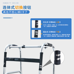 Folding Aluminum Alloy <b>Walker</b> With Wheels Lightweight Four Legged Mobility Aid For <b>Elderly</b> Rehabilitation Support - Product Image 3