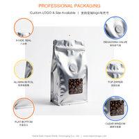 Sacs à café personnalisés en Mylar à fond plat 250G 500G 1Kg refermables pour usage alimentaire, tailles et design de logo personnalisés