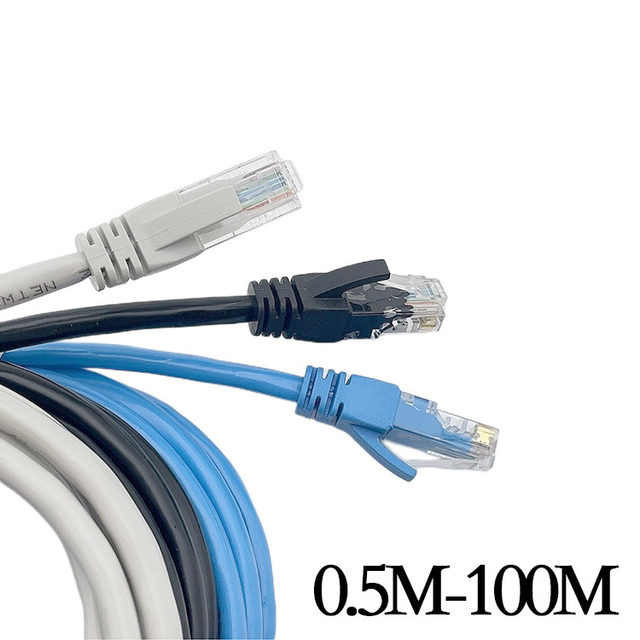Cat5e RJ45 Ethernet Cable 1ft to 100ft for LAN Networking