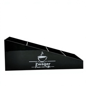 Boîte de rangement en acrylique noir personnalisée avec logo, 4 compartiments, boîte organisatrice en acrylique, solution de rangement pour la vente au détail OEM - Product Image 1