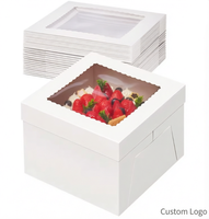 Boîte d'emballage de boulangerie personnalisée en carton blanc avec fenêtre, conteneur pliable pour pâtisserie et pain, pelliculage mat et gaufrage