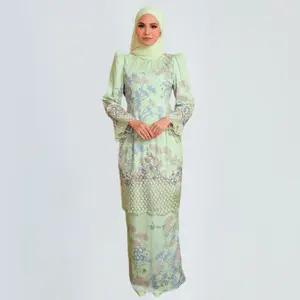 SIPO 이슬람 말레이시아 Baju Kurung 여성 의류 Moden 자수 레이스 디자인 Baju Kebaya 이슬람 의류 Abaya 드레스