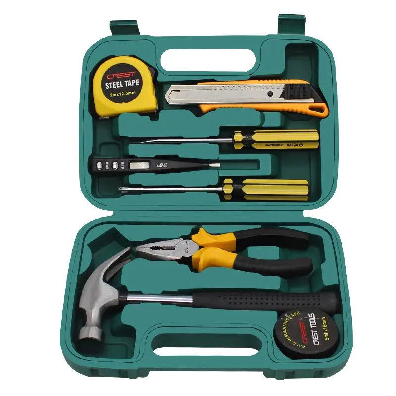 9Pcs Household Tools Set Mixed Ironware Hardware Kit Box For Car Multi-Function Toolbox Screwdriver kit