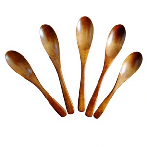 Cuchara de Madera Personalizada con Mango Pulido, Cuchara para Servir, Cubertería Vintage para el Hogar, Cocina y Restaurante - Product Image 1