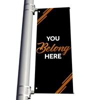 Bannière publicitaire en bord de route PVC/tissu personnalisé, bannière de poteau de rue