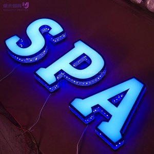 Su misura di grandi dimensioni in acciaio inox illuminato <span class=keywords><strong>LED</strong></span> canale lettere per SPA Business Company/ospedale illuminato segno <span class=keywords><strong>LED</strong></span> strisce di luce - Product Image 1