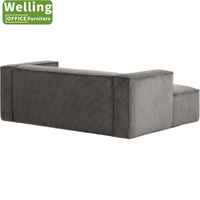 Canapé modulaire en blocs de tissu premium vert mousse, minimaliste moderne, en mousse haute densité, pour une combinaison libre et décontractée