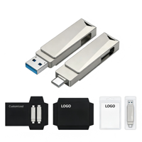 Unidad Flash USB-C OTG con Logotipo Personalizado, USB 3.0, Doble Interfaz, Metálica, Giratoria, para Teléfono Inteligente y Portátil, Venta al Por Mayor