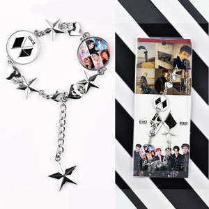 Enlace Total 165-232 |   Pulsera Kpop Stray Kids/Twice/Enhypen para Niños y Niñas, Redonda, DIY, Estrella de Cinco Puntas, Aleación de Zinc - Product Image 1
