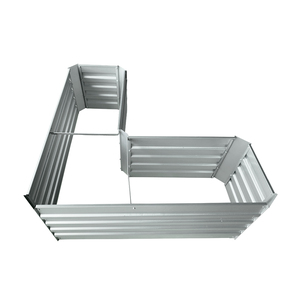 Letti da <span class=keywords><strong>giardino</strong></span> rialzati in metallo zincato a forma di L ecologici più recenti facilmente assemblati per bordo fioriera vegetale - Product Image 2