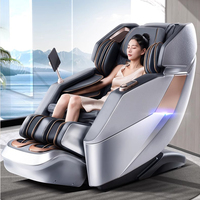 Fauteuil de massage professionnel grand format, corps entier, shiatsu, cuir PU, gravité zéro, avec Bluetooth et compresse chaude 8D