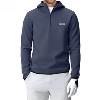 Sweat à capuche zippé OEM personnalisé avec logo, épais, uni, teint, coupe-vent, pour homme, idéal pour le golf et l'automne