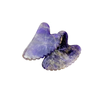 Planche de Gua Sha en Améthyste Naturelle, Outil de Massage Facial en Cristal pour la Beauté et la Relaxation, Grattoir en Améthyste Guasha