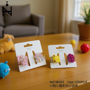 Mini Pinzas para el Cabello Angelina Pet Series de 5.5cm con Diseño de Perro y Gato de Dibujos Animados para Uso Diario Infantil - Product Image 5