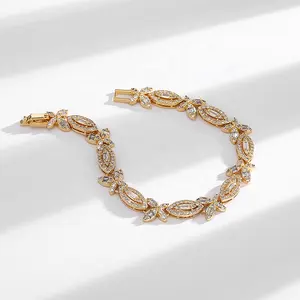 Gioielli in zirconi 18k placcati oro zircone da Tennis CZ bracciali e braccialetti gioielli