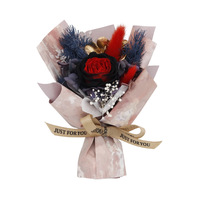 Cadeau pour la Saint-Valentin, la fête des mères, un anniversaire : hortensia, fleur éternelle, petite rose Austin, boîte cadeau, bouquet fait main, modèle CN
