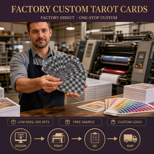 Prix d'usine, impression de logo personnalisée, jeu de cartes de tarot Traot, échantillon <span class=keywords><strong>gratuit</strong></span>, faible MOQ, <span class=keywords><strong>carte</strong></span> de tarot <span class=keywords><strong>Oracle</strong></span> Rider avec guide - Product Image 4