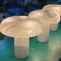 Lampe de table décorative en marbre de gypse naturel en forme de flocon de neige, style minimaliste et luxueux, pour hôtels, salons, chambres et villas