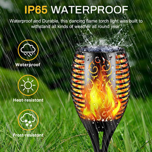 Lámpara <span class=keywords><strong>Solar</strong></span> LED OVO-040 con Forma de Llama para Jardín, con Sensor de Luz, IP65 Impermeable, Decorativa para Exteriores, Iluminación de Caminos - Product Image 4