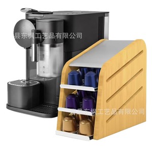 Bamboo Coffee Pod Storage Rack 3 Tier 7.8x3.8x7.3 Inches <b>Desktop</b> Organizer For Coffee Capsules And Tea Pods - Product Image 5