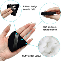 Houppette à Poudre Douce Triangle en Velours Visage avec Logo Personnalisé, Application Humide et Sèche, Éponge de Maquillage Lavable et Réutilisable pour les Doigts