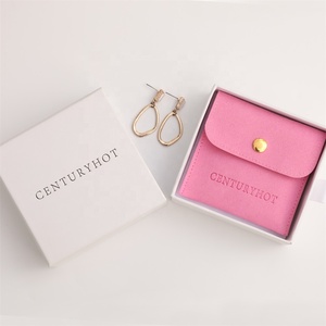 PUPPYSEW Bolsa de Joyería de Terciopelo Rosa Melocotón con Inserto de Microfibra, Bolsa con Cierre de Botón a Presión, Bolsa para Joyas con Almohadilla Insertable, Bolsa para Collares - Product Image 4