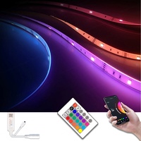Pengontrol LED Strip Nirkabel Pintar BT Tuya Mini 5-24V APP Remote Kontrol IR 24 Tombol 3-Kanal 6A 144W Beban Maks PWM RGB 20m Garansi 2 Tahun