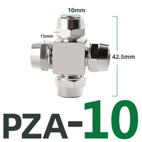 PZA 6 8 10 12MM Torsion rapide Serrure à quatre voies Joint de tuyau d'air Connecteur de conduit pneumatique Croix