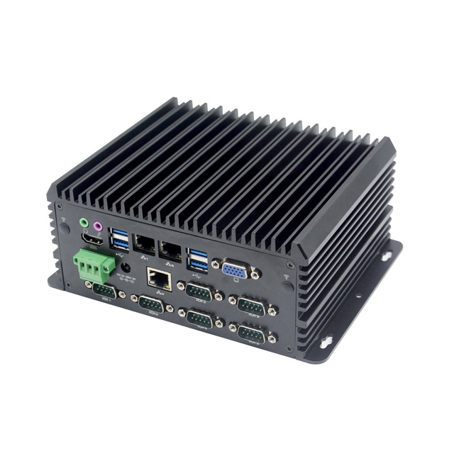 Fanless Industrial Mini Embedded Box PC 6th Gen Intel Core I5 Dual Core 7 X USB 6 X COM Ports Windows 10 FCC/CE Certified