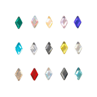 Strass en verre à dos plat en gros, formes multiples, breloques en forme de cœur, décorations colorées pour nail art DIY