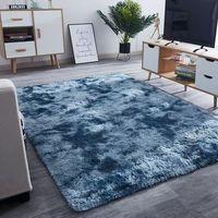 Tapis moderne rose rectangulaire en laine, à poils longs et moelleux, tie-dye, en peluche douce, pour autres sols