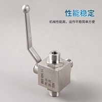 Vanne à bille hydraulique manuelle à haute pression à trois voies à deux positions en acier inoxydable et en acier au carbone CNJS OEM