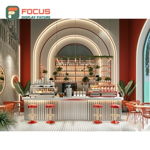 <b>Compact</b> Coffee Display Cabinet Black Walnut Finish Coffee Bean Display Area Roastery Display Cabinet - Product Image 2