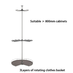 Cesto Portabiancheria Rotante Multifunzionale a 3 Livelli per Armadio <span class=keywords><strong>Angolare</strong></span> - Product Image 2