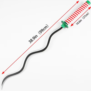 Espada Nichirin de <span class=keywords><strong>Iguro</strong></span> Obanai de 40.1 Pulgadas, Accesorio de <span class=keywords><strong>Cosplay</strong></span>, Katana de Anime sin Afilar con Hoja Serpentina y Guardia Verde - Product Image 5