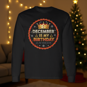 Maglietta a maniche lunghe per il mio compleanno di dicembre, maglietta natalizia per il compleanno - Product Image 3