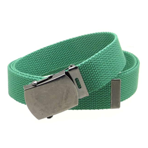 Ceinture en toile GB58 style ceinture en toile avec boucle/embout argenté antique, couleur unie, 50 pouces de long CN;GUA - Product Image 6