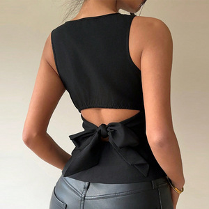 <span class=keywords><strong>Top</strong></span> <span class=keywords><strong>Corto</strong></span> Estivo da Donna 2025, Nuovo Stile <span class=keywords><strong>Sexy</strong></span> Europeo e Americano, Elasticizzato e Aderente Senza Maniche - Product Image 3