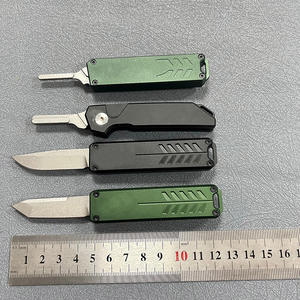 Cuchillo de bolsillo de bisturí de aleación de aluminio AL con Clip, pequeño cortador de caja retráctil telescópica EDC, cuchillo de utilidad artesanal de precisión - Product Image 6