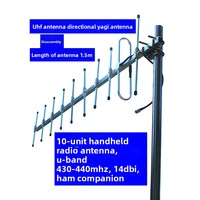 Antenne Yagi directionnelle UHF 430-440 MHz 14 dBi à gain élevé pour station de base et accessoire pour talkie-walkie avec connecteur N