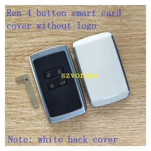 Haute qualité pour <span class=keywords><strong>Renault</strong></span> 4 boutons couverture <span class=keywords><strong>de</strong></span> <span class=keywords><strong>carte</strong></span> à puce blanc couverture arrière boîtier <span class=keywords><strong>de</strong></span> remplacement sans Logo - Product Image 2