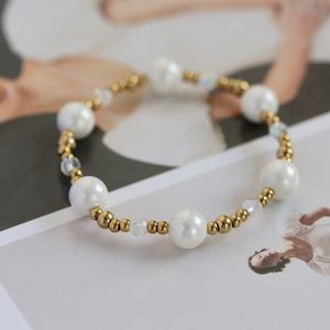 Pulsera Minimalista de Perlas Doradas para Mujer, Hecha a Mano, Elástica, con Perlas Pequeñas, Accesorio de Moda, Regalos para Bodas y Fiestas - Product Image 5