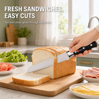 Couteau à sandwich dentelé en acier inoxydable pour trancher le pain, les gâteaux et les pâtisseries – Outil de cuisine familial pour le petit-déjeuner