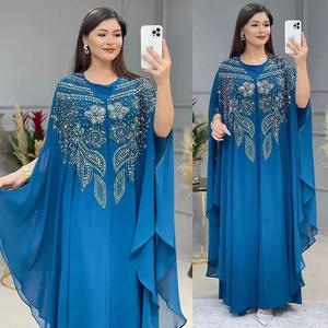 Abaya Dubái Turquía Islámica Musulmana, Vestido Africano Oversize con Apliques para Mujer, Chiffon Boubou <span class=keywords><strong>Ankara</strong></span> Dashiki Poliéster de Alta Calidad 2 - Product Image 6